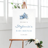 Waterverf Blue Baby Shoes Het is een jongen Baby B Poster