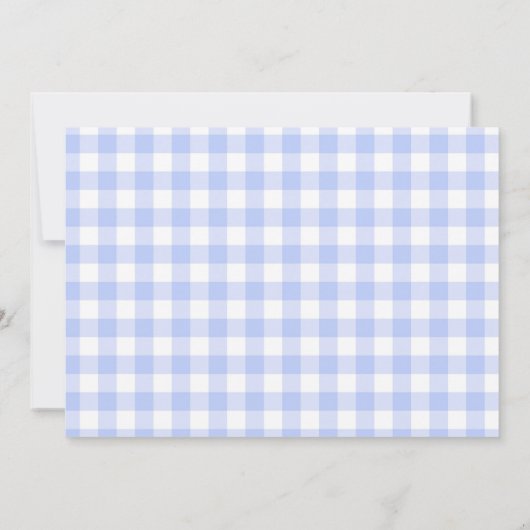 Waterverf Blue Ballons Schattige Gingham Baby show Kaart (Achterkant)