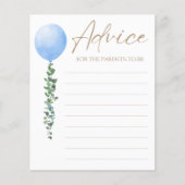 Waterverf Blue Balloon Boy Baby shower (Voorkant)