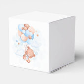 Waterverf Blue Balloon Teddy Bear Baby shower Bedankdoosjes (Achterkant)