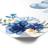 Waterverf Blue Balloon Teddy Bear Poster (Hoek)