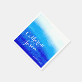 Waterverf Blue Beach bruiloft gepersonaliseerd Servetten (Hoek)