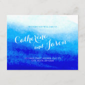 Waterverf Blue Beach Wedding RSVP (Achterkant)