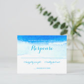 Waterverf Blue Beach Wedding RSVP (Staand voorkant)