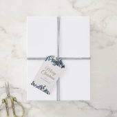 Waterverf Blue Berries met goudletters Cadeaulabel (Met Touw)