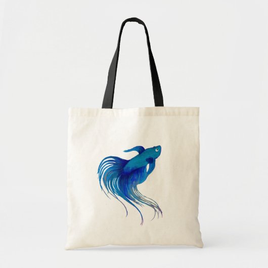Waterverf Blue Betta Fish Tote Bag (Voorkant)