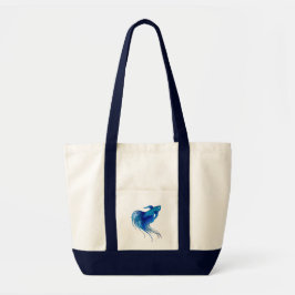 Waterverf Blue Betta Fish Tote Bag