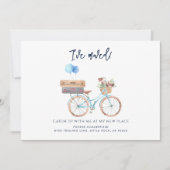 Waterverf Blue Bike Ive Verhuisaankondiging Aankondiging (Voorkant)