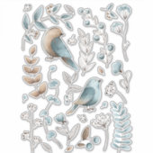 Waterverf Blue Bird Clip Art Sticker (Voorkant)