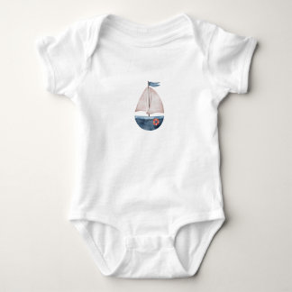 Waterverf Blue Boat T-Shirt