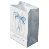 Waterverf Blue Bow Boy baby shower Medium Cadeauzakje (Voorkant Gekanteld)