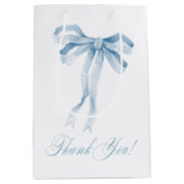 Waterverf Blue Bow Boy baby shower Medium Cadeauzakje (Voorkant)
