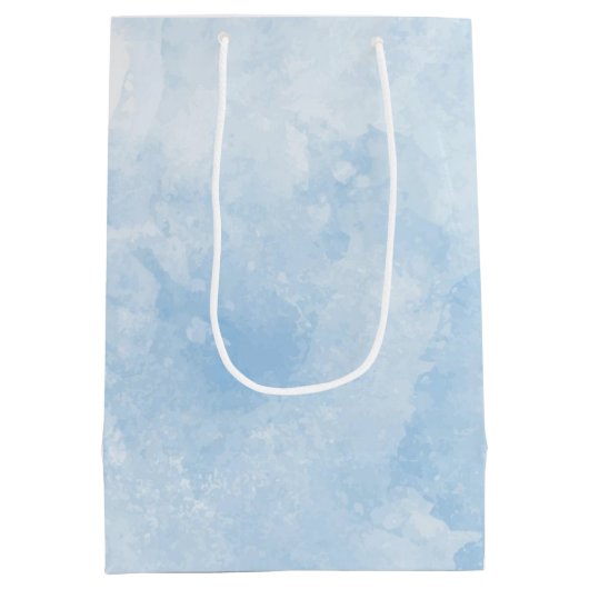 Waterverf Blue Bow Boy baby shower Medium Cadeauzakje (Achterkant)