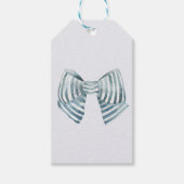 Waterverf Blue Bow Cadeaulabel (Voorkant)
