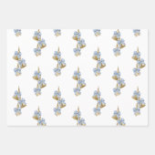 Waterverf Blue Bow Chinoiserie Rendieren en Bells Inpakpapier Vel (Voorkant 2)