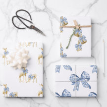 Waterverf Blue Bow Chinoiserie Rendieren en Bells