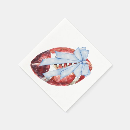 Waterverf Blue Bow Football servetten (Hoek)