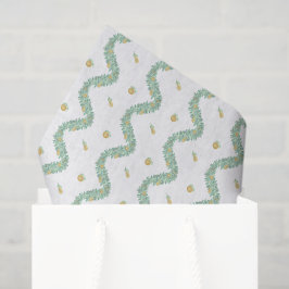 Waterverf Blue Bow Fruit Garland Kerst Tissuepapier