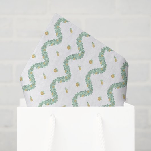 Waterverf Blue Bow Fruit Garland Kerst Tissuepapier (Cadeauzakje)