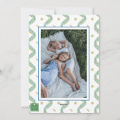 Waterverf Blue Bow Fruit Garland Kerstfoto Feestdagenkaart (Achterkant)