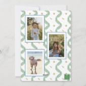 Waterverf Blue Bow Fruit Garland Kerstfoto Feestdagenkaart (Achterkant)