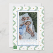 Waterverf Blue Bow Fruit Garland Kerstfoto Feestdagenkaart (Achterkant)