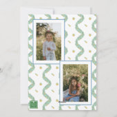 Waterverf Blue Bow Fruit Garland Kerstfoto Feestdagenkaart (Achterkant)