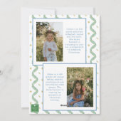 Waterverf Blue Bow Fruit Garland Kerstfoto Feestdagenkaart (Achterkant)