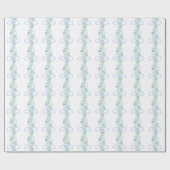 Waterverf Blue Bow Garland Kerst Cadeaupapier (Vlak)