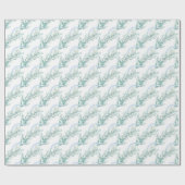 Waterverf Blue Bow Garland Kerst Cadeaupapier (Vlak)