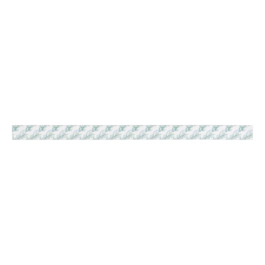 Waterverf Blue Bow Garland Kerst Grosgrain Lint (Voorkant)