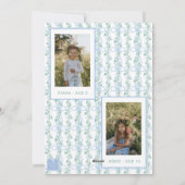 Waterverf Blue Bow Garland Kerstfoto Feestdagenkaart (Achterkant)