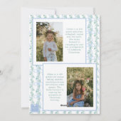 Waterverf Blue Bow Garland Kerstfoto Feestdagenkaart (Achterkant)