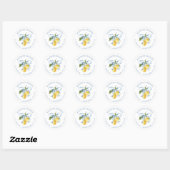 Waterverf Blue Bow Lemons Adres Ronde Sticker (Vel)