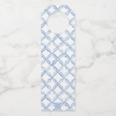 Waterverf Blue Bow Lemons Cadeaubehuizing Flessenhanger (Achterkant)