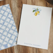 Waterverf Blue Bow Lemons gepersonaliseerd Bedankkaart