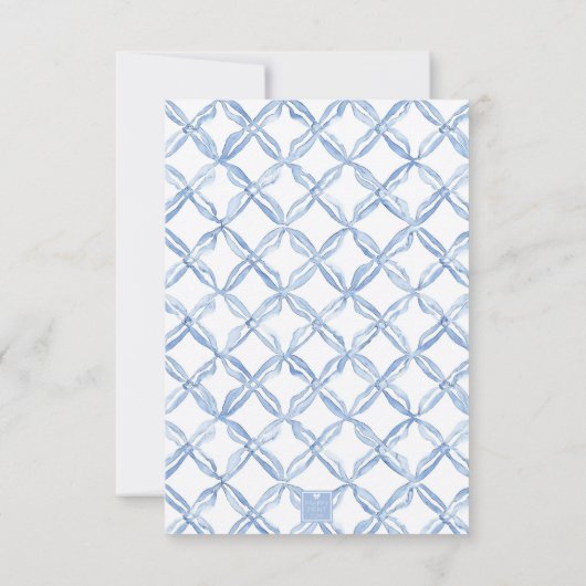 Waterverf Blue Bow Lemons gepersonaliseerd Bedankkaart (Achterkant)