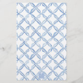 Waterverf Blue Bow Lemons gepersonaliseerd Briefpapier (Achterkant)