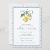 Waterverf Blue Bow Lemons Kaart (Voorkant)