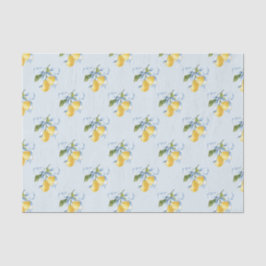 Waterverf Blue Bow Lemons Tissuepapier