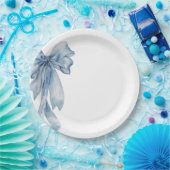 Waterverf Blue Bow Paper Borden Papieren Bordje (Feest)
