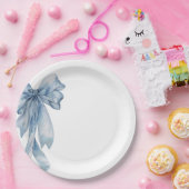 Waterverf Blue Bow Paper Borden Papieren Bordje (Feest)
