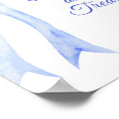 Waterverf Blue Bow snoep en lekkernijen Poster (Hoek)