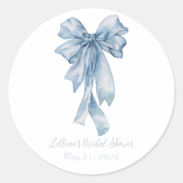 Waterverf Blue Bow Stickers