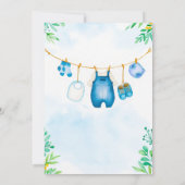 Waterverf Blue Boy Baby shower Kaart (Achterkant)