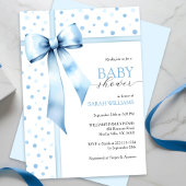 Waterverf Blue Boy Bow Baby shower Kaart
