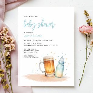 Waterverf Blue Boy Brewing Baby shower Kaart