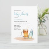 Waterverf Blue Boy Brewing Baby shower Kaart (Staand voorkant)