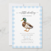 Waterverf Blue Boy Mallard Duck Baby shower Kaart (Voorkant)