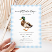 Waterverf Blue Boy Mallard Duck Baby shower Kaart